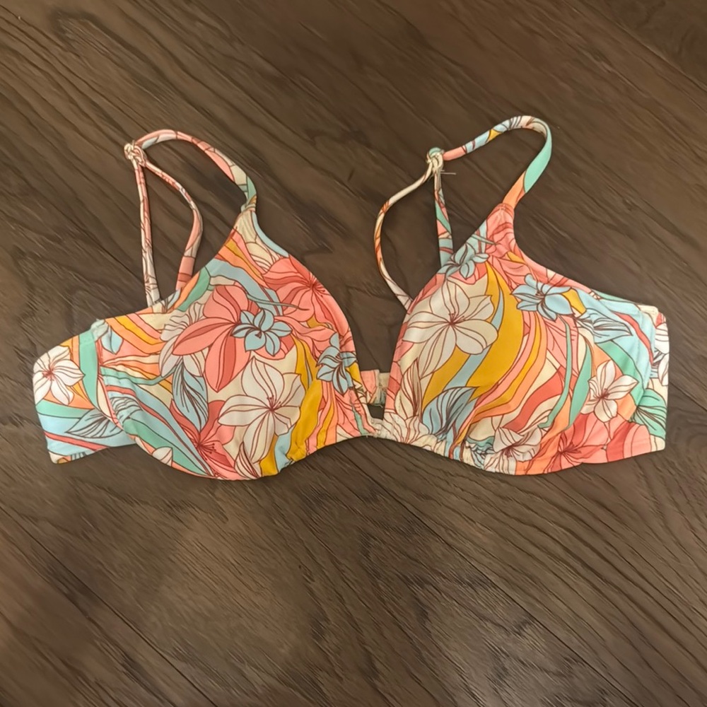 Xhilaration Multicolor Floral Bikini Top